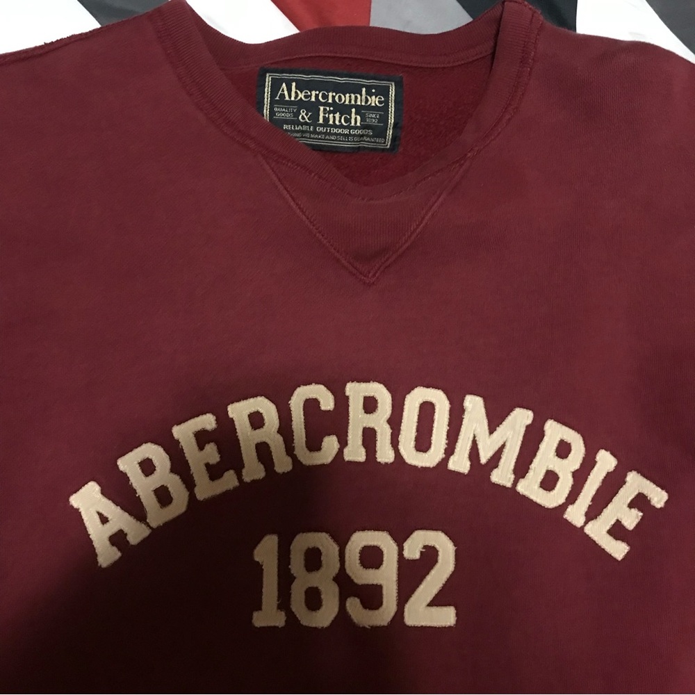 Abercombi & Finch Maroon Red College Crewneck Sweater